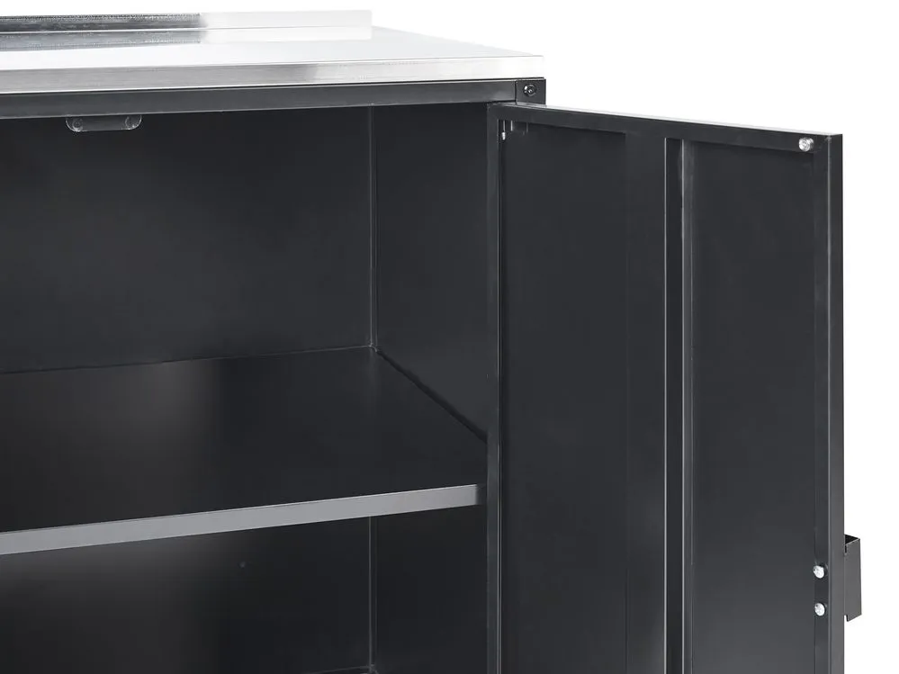 2 Piece Outdoor Kitchen Island and Cabinet Set with Sink Black VILAMA