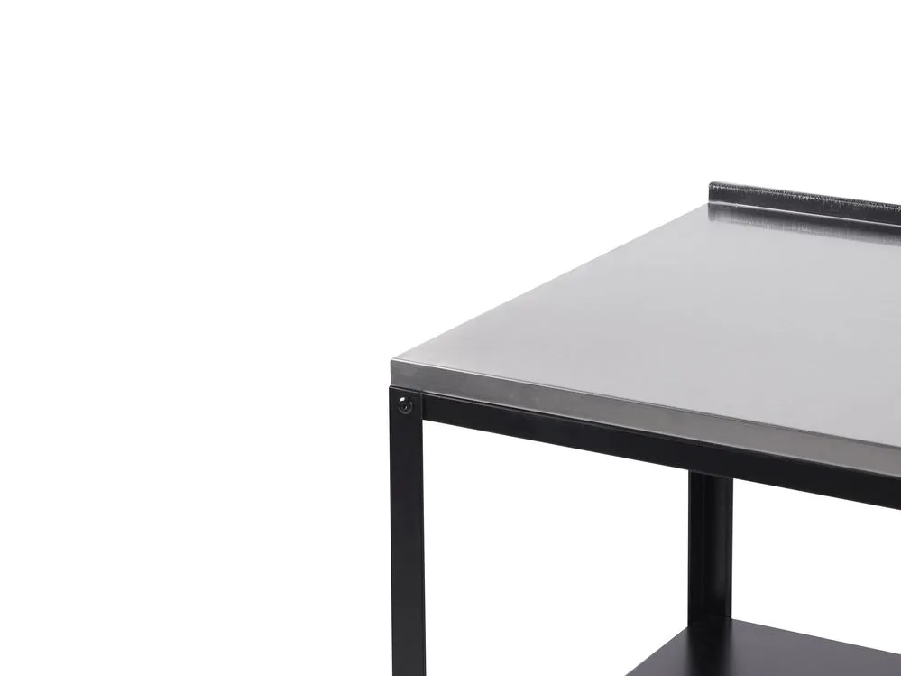 2 Piece Outdoor Kitchen Island and Cabinet Set with Sink Black VILAMA