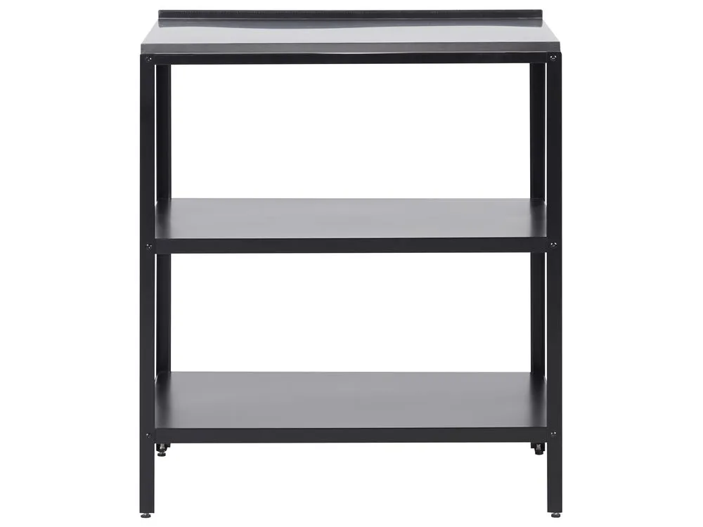 2 Piece Outdoor Kitchen Island and Cabinet Set with Sink Black VILAMA