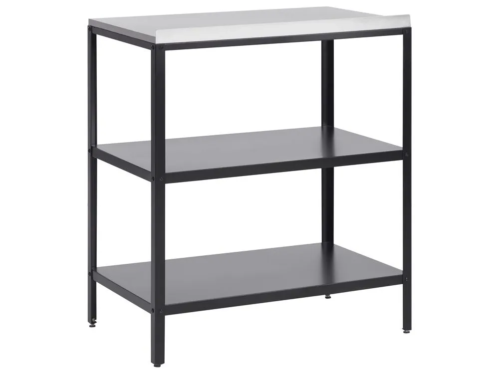 2 Piece Outdoor Kitchen Island and Cabinet Set with Sink Black VILAMA