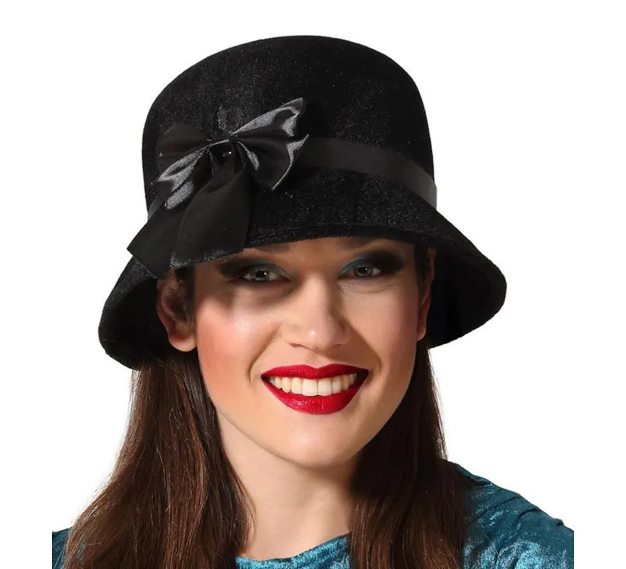 20s Black Hat Flapper