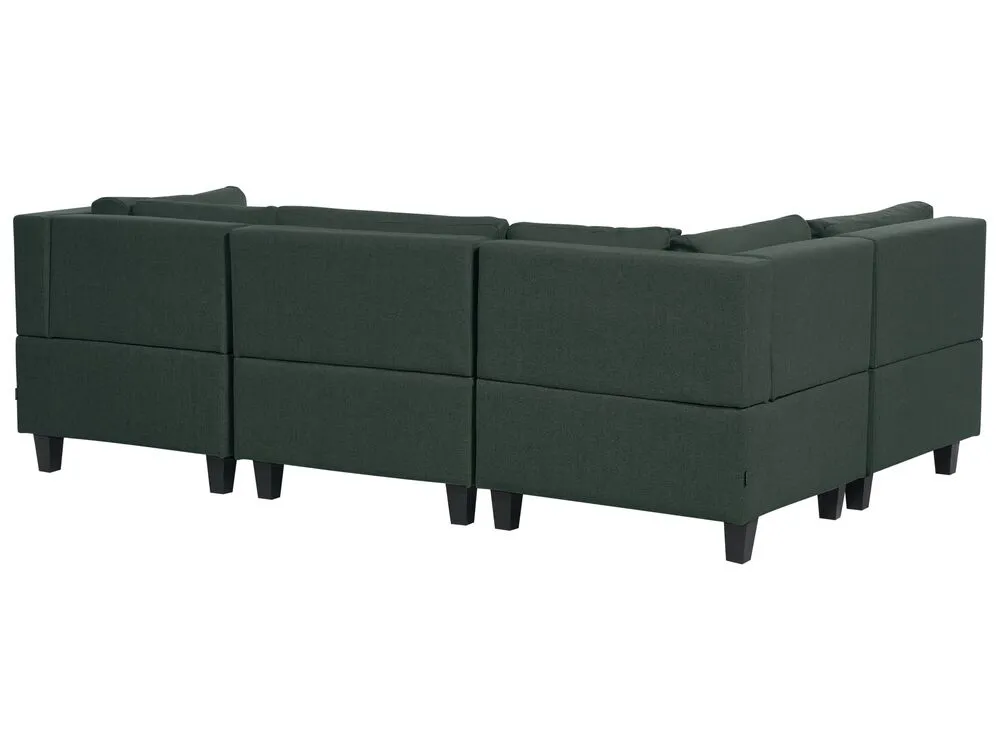5-Seater Modular Fabric Sofa Dark Green UNSTAD