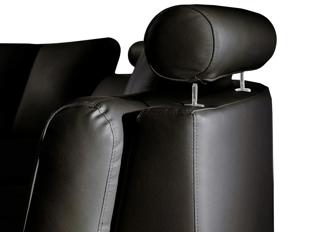 7 Seater Curved Leather Modular Sofa Black ROTUNDE