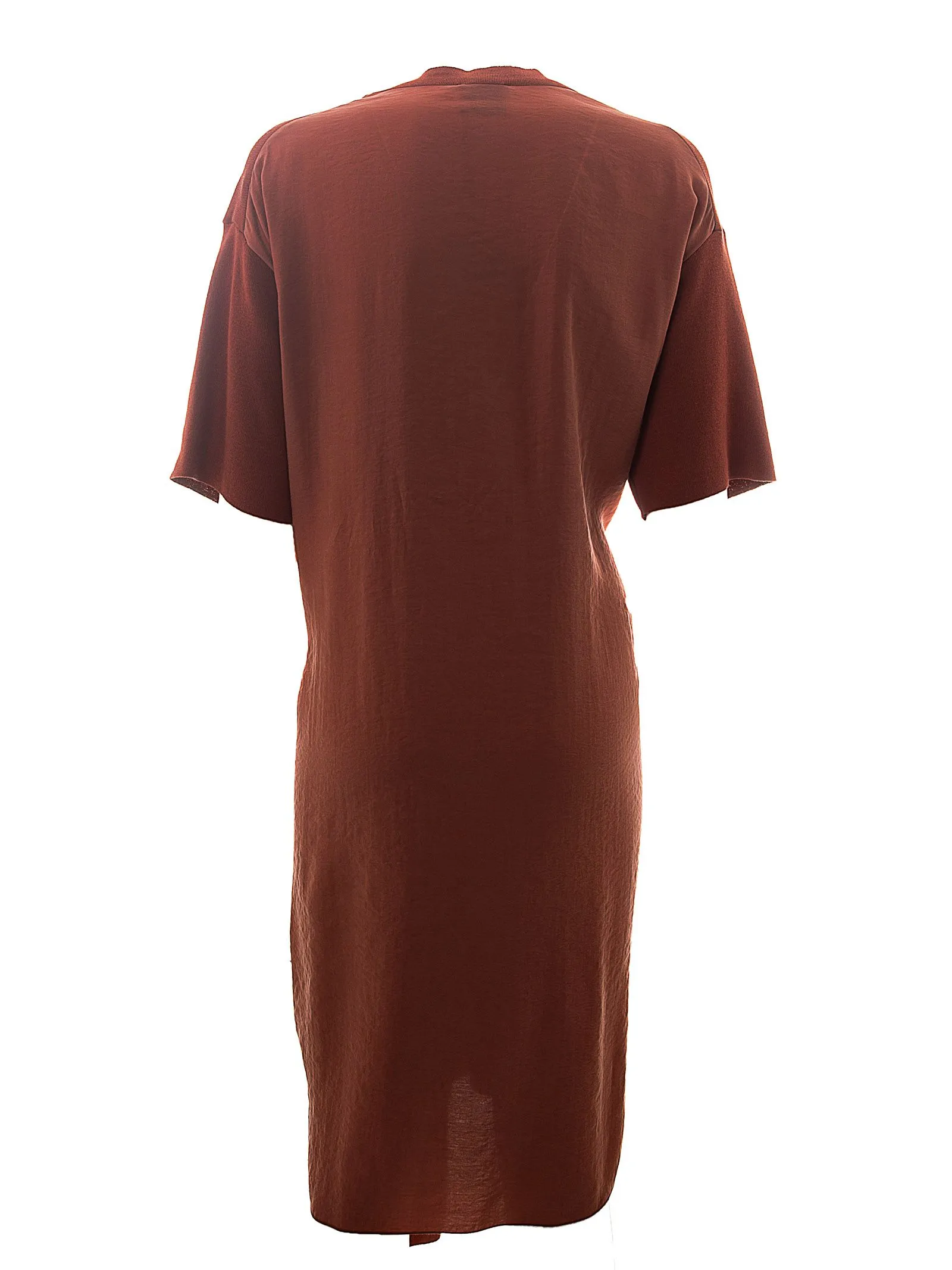 ABITO LUNGO ROSSO IN CREPE DI COTONE