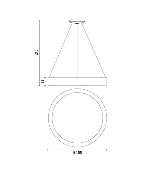 AFFRALUX Band Diodi 2074 Lampada a sospensione a Led D. 108cm 2 Colori