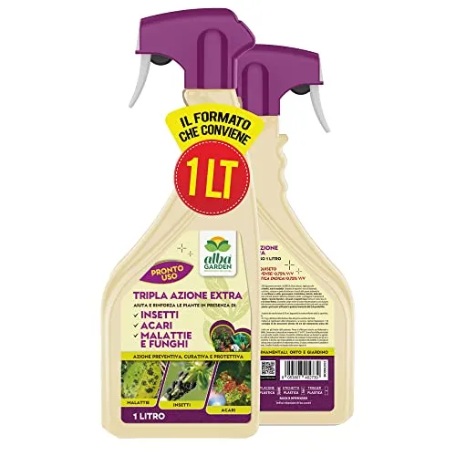 Albagarden Tripla Azione Naturale - Insetticida - Fungicida - Acaricida Per Piante Pronta All'Uso A Base Di Equiseto E Ortica - 