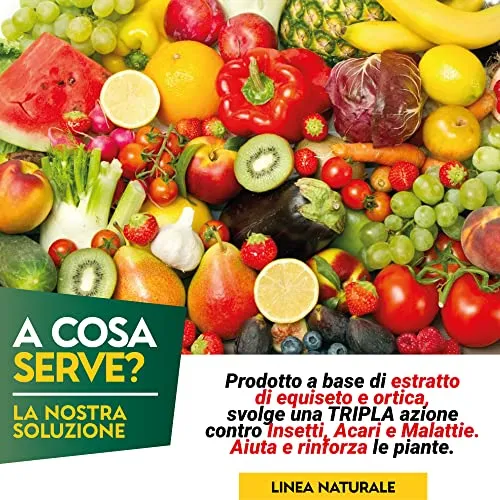 Albagarden Tripla Azione Naturale - Insetticida - Fungicida - Acaricida Per Piante Pronta All'Uso A Base Di Equiseto E Ortica - 