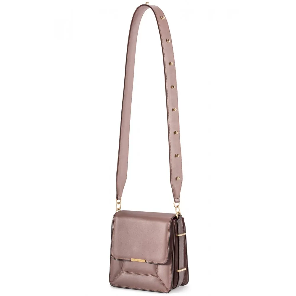 Aleksandra Badura - Candy Bag - Borsa a Tracolla in Coccordillo e Vitello - Cocoa - Borsa in Pelle di Alta Qualità Luxury