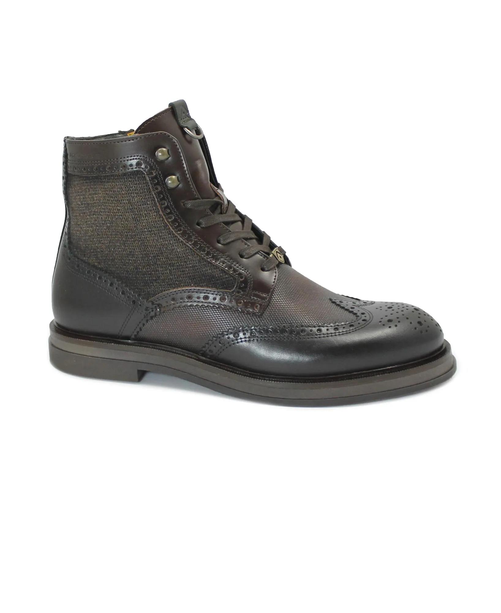 AMBITIOUS 12432-6811AM brown marrone stivaletto zip uomo lacci pelle inglese