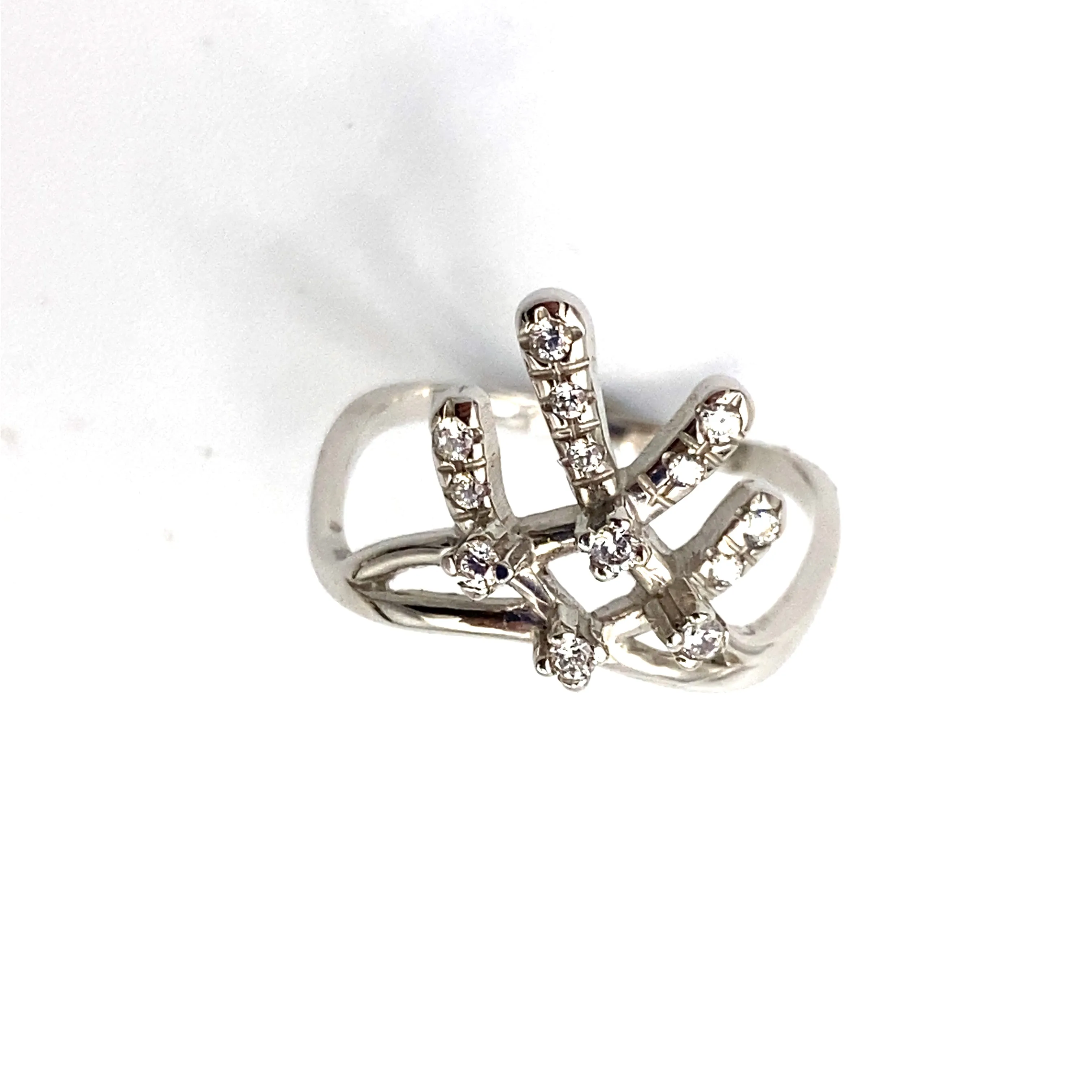 Anello Incrociato Oro Bianco