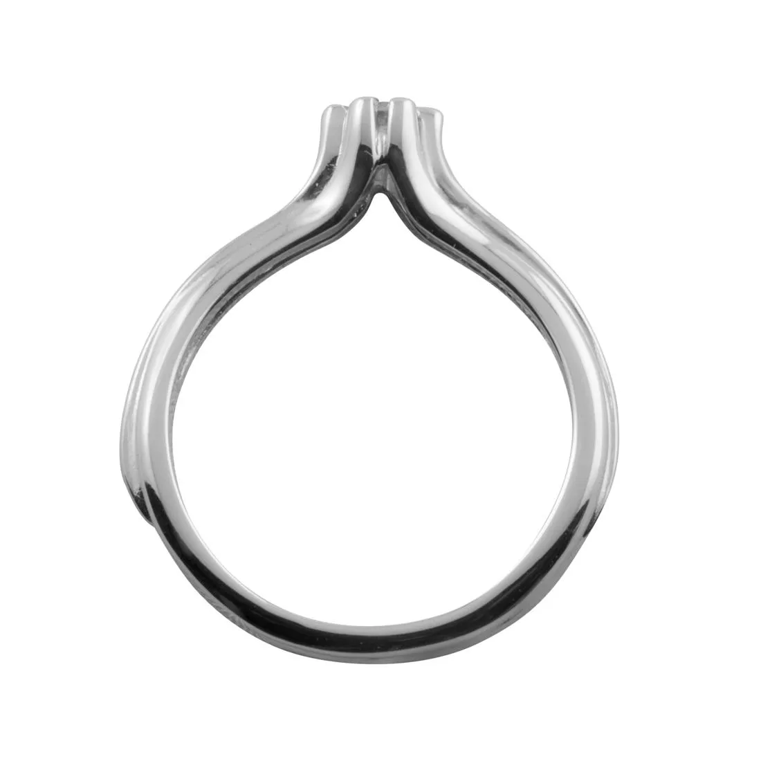 Anello solitario in oro bianco con diamante ct 0.08, misura 11