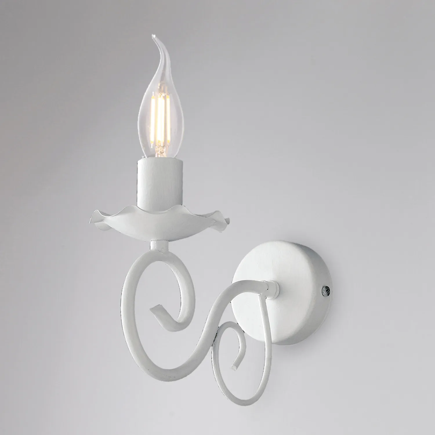 Applique Classica Ferro Battuto Bianco Shabby Alma Be Light