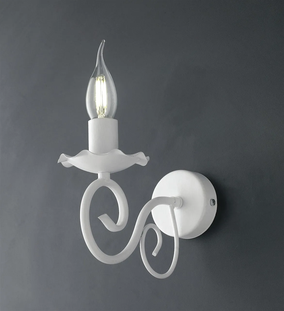 Applique Classica Ferro Battuto Bianco Shabby Alma Be Light