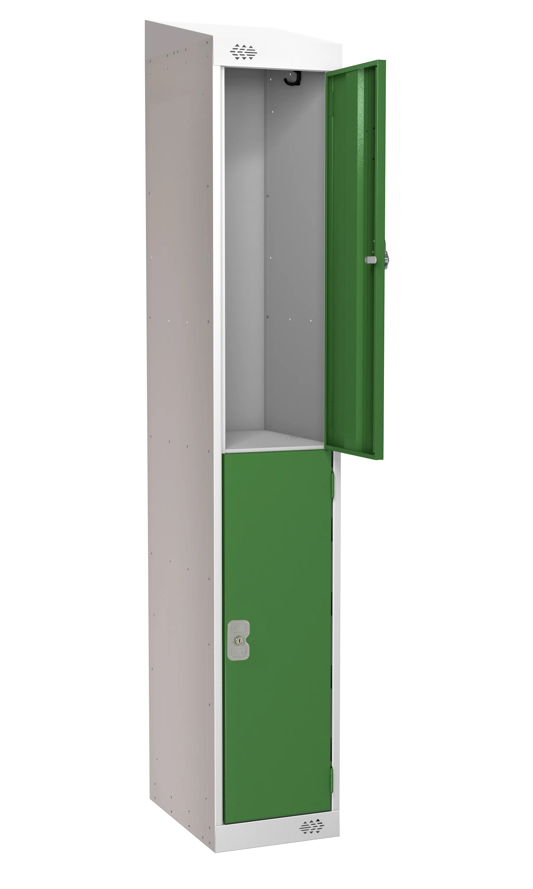Armadietto Acciaio Verde, Grigio chiaro RS PRO 2 porta No, 1800 mm x 300 mm x 450mm