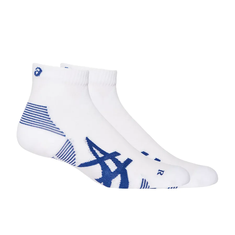 Asics Calza  da corsa ammortizzante 3013A800-100 bianco-blu. Confezione da 2 paia