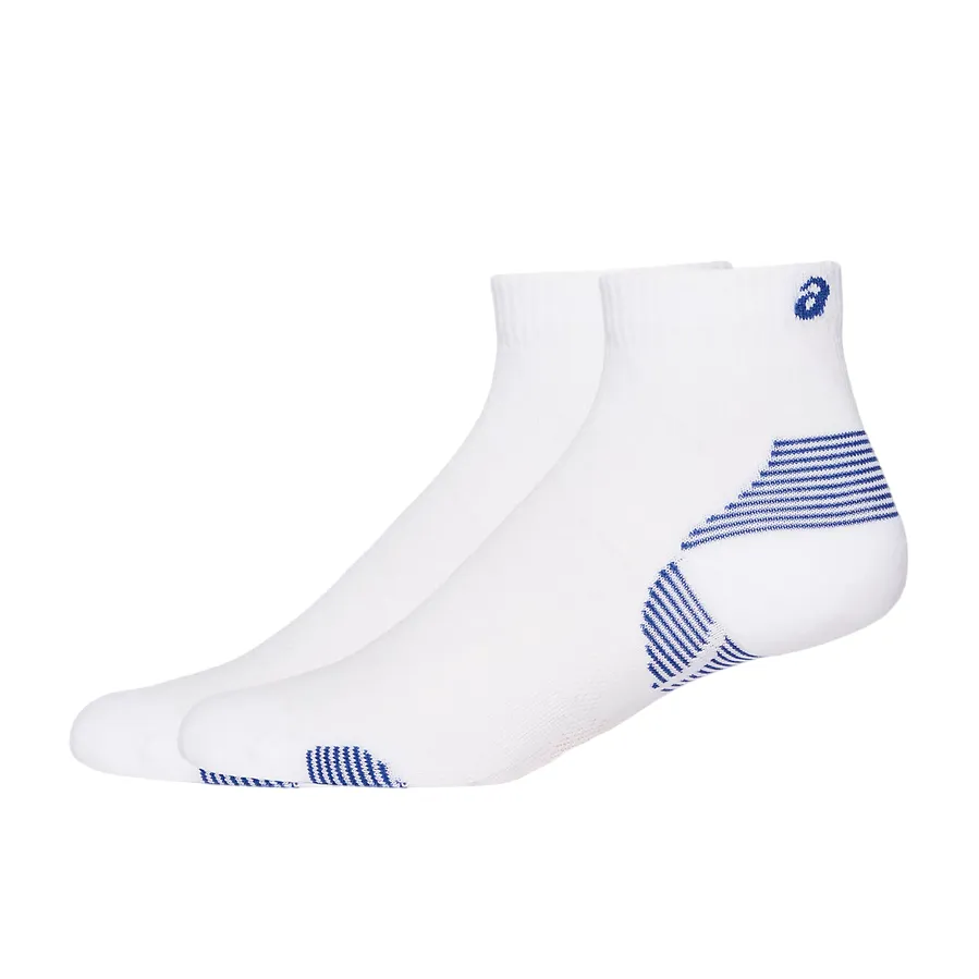 Asics Calza  da corsa ammortizzante 3013A800-100 bianco-blu. Confezione da 2 paia