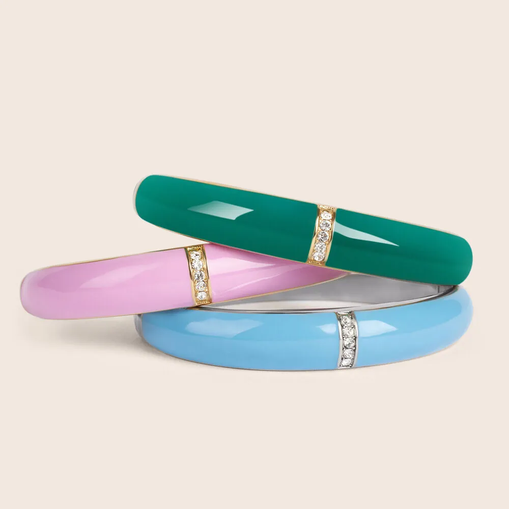 Bangle Lady Sweet Acciaio Dorato Cristallo Bianco 1693033