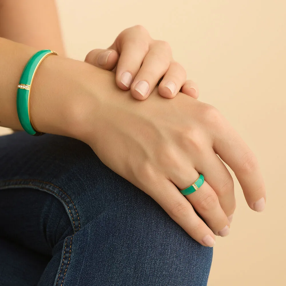 Bangle Lady Sweet Acciaio Dorato Cristallo Bianco 1693033