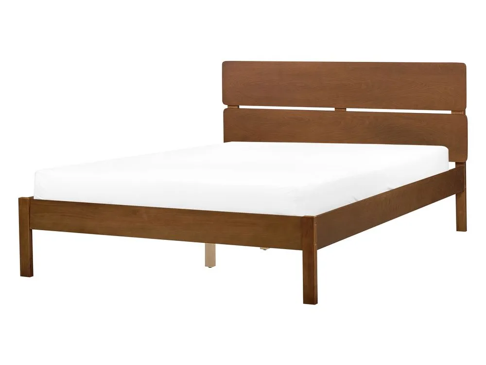 Bed Wood BOISSET 140 x 200 cm (EU Double) Dark Brown