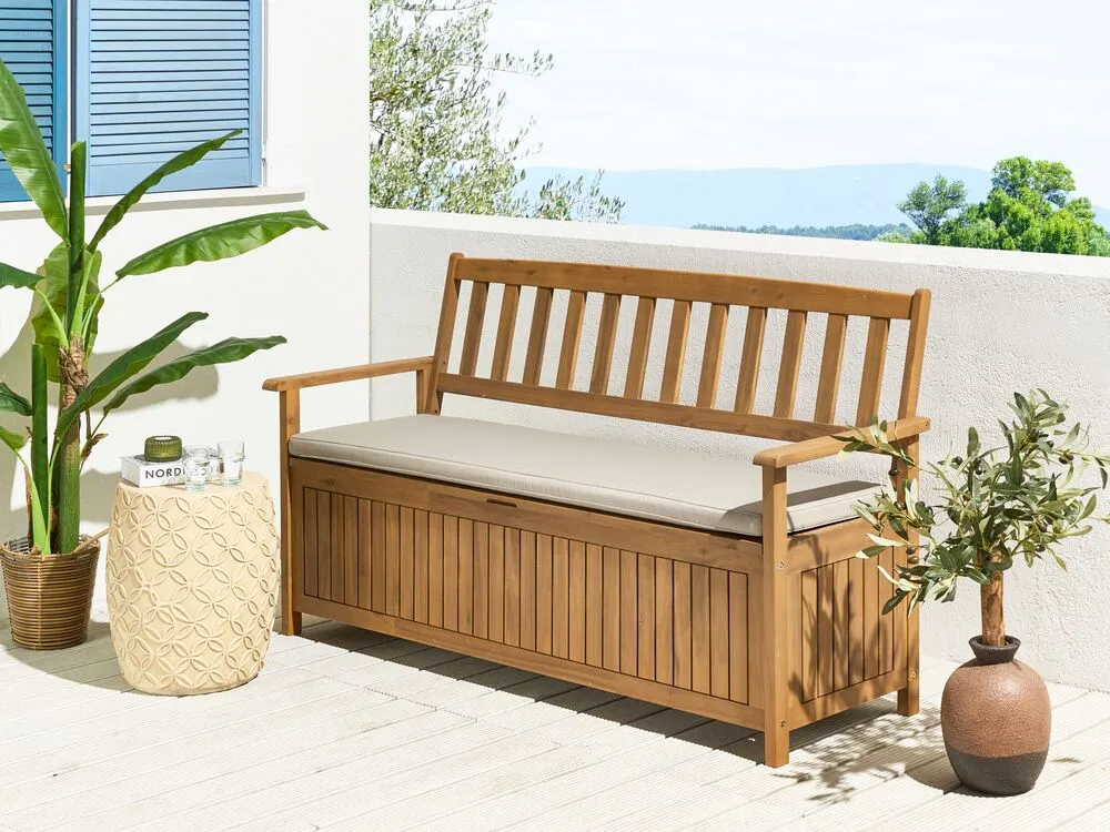 Bench Seat Pad Cushion SOVANA 45 x 148 cm Taupe
