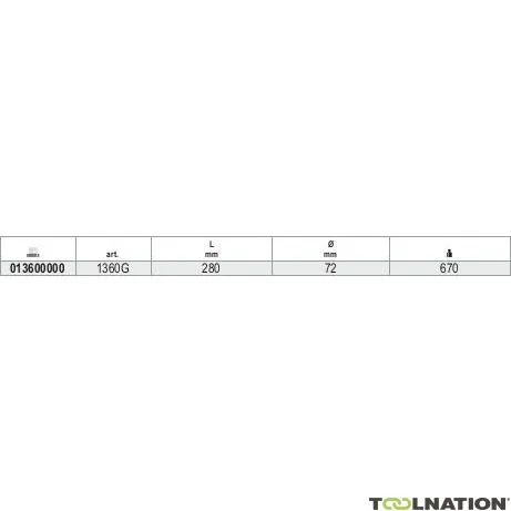 Beta 013600000 1360G Martello in gomma resistente agli urti 280 mm