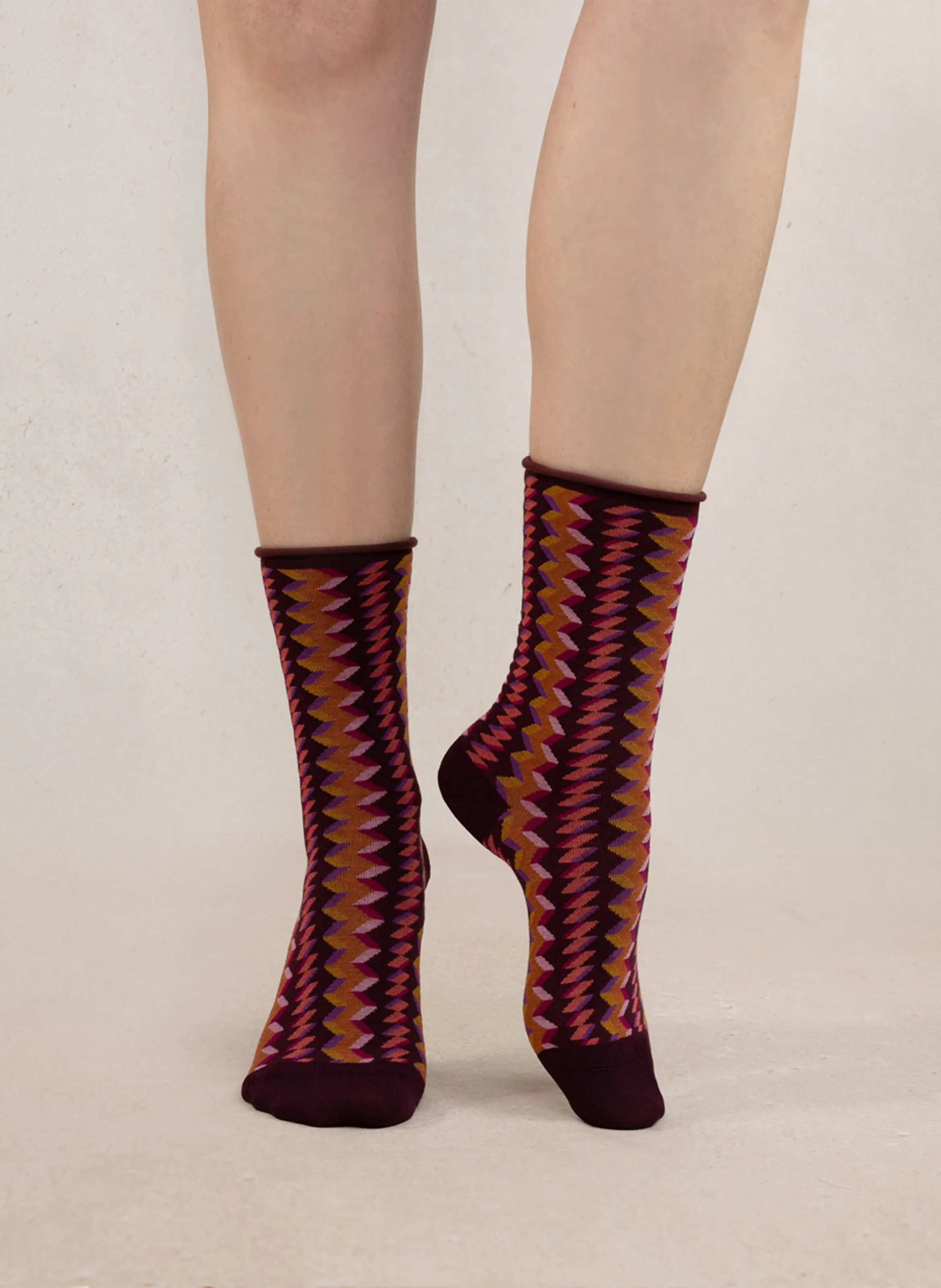  BLEUFORET   ZIGZAG - Calze stampate in misto cotone | Viola