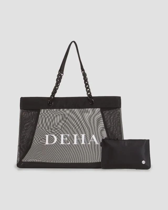 Borsa nera in rete da donna Deha Mesh Shopper