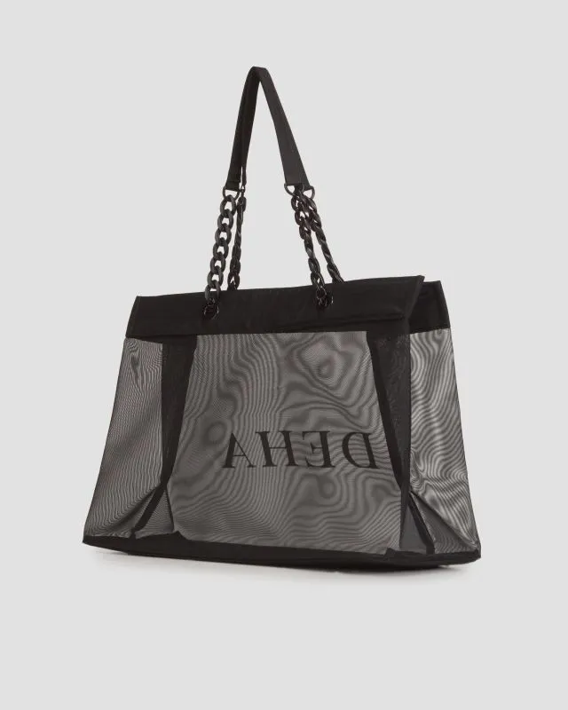 Borsa nera in rete da donna Deha Mesh Shopper