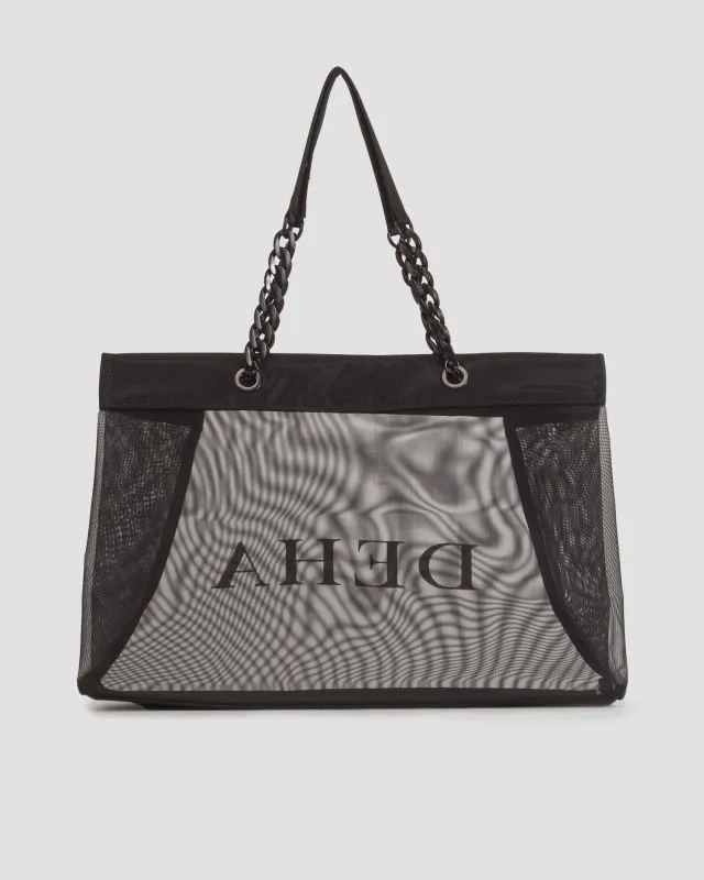 Borsa nera in rete da donna Deha Mesh Shopper