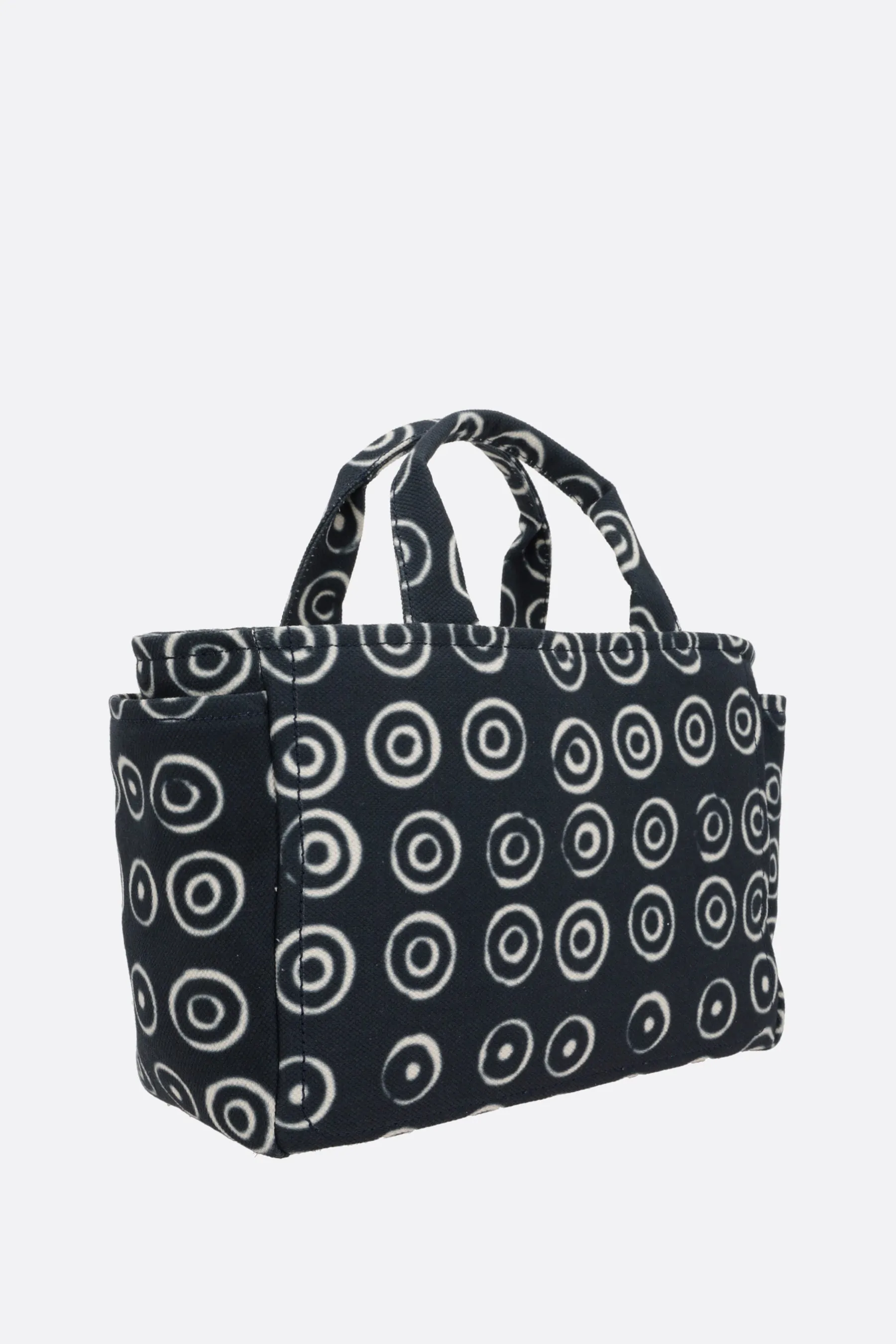  borsa tote in canvas stampa cerchi  