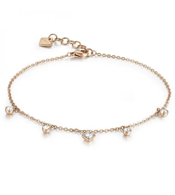 Bracciale Donna Gioielli Brosway Juice in acciaio 316L pvd oro rosa con cristalli bju16