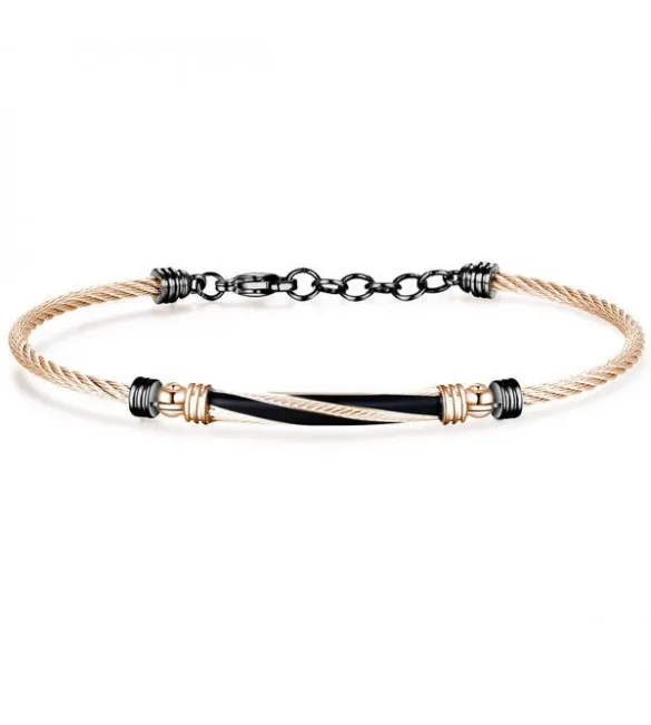 Bracciale Uomo Gioielli Brosway Horizon acciaio 316L smalto nero bho22
