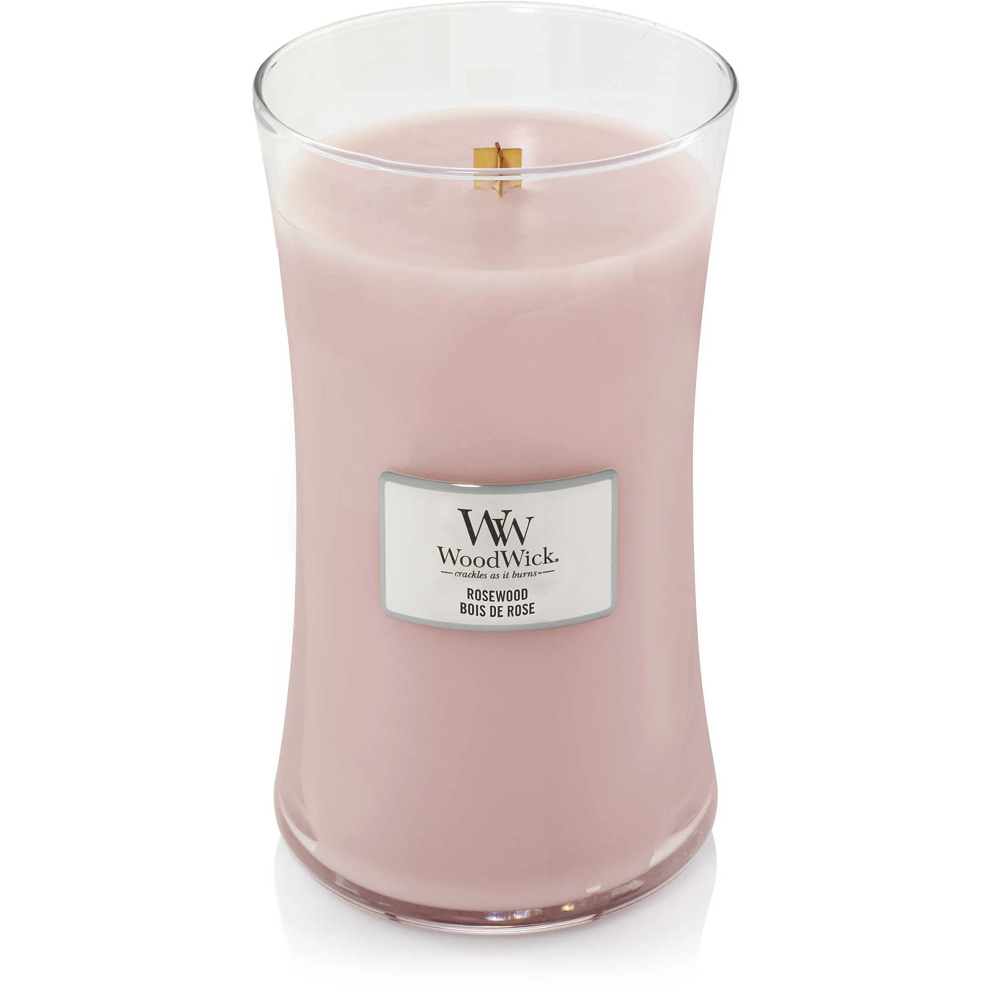 Candela ecologica WoodWick colore Rosa