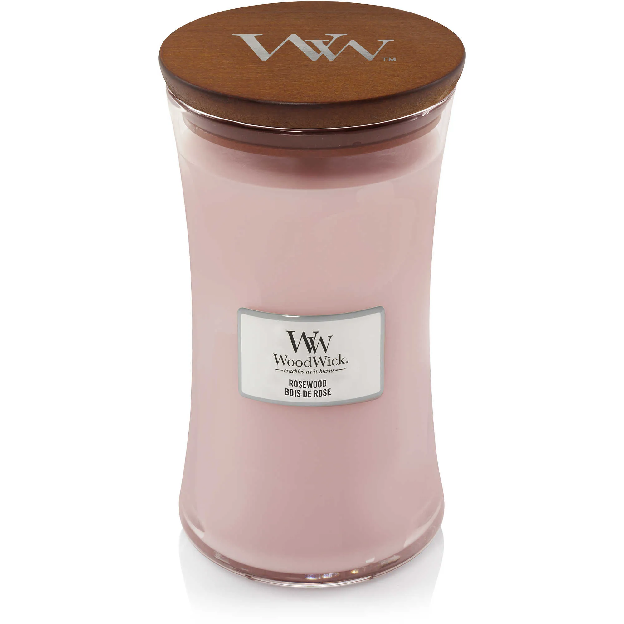 Candela ecologica WoodWick colore Rosa