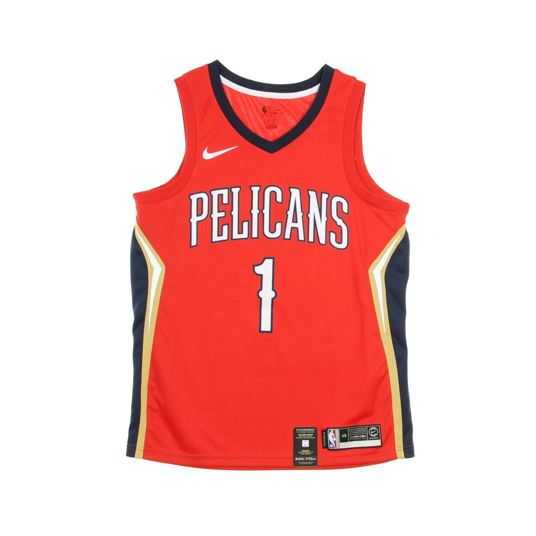 Canotta Basket Uomo Nba Swingman Jersey Statement Edition No.1 Zion Williamson Neopel University Red