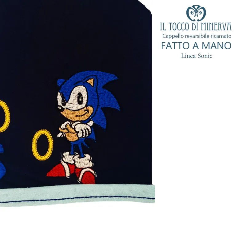 Cappello reversibile ricamato da bambino linea catoon - Fatto a Mano