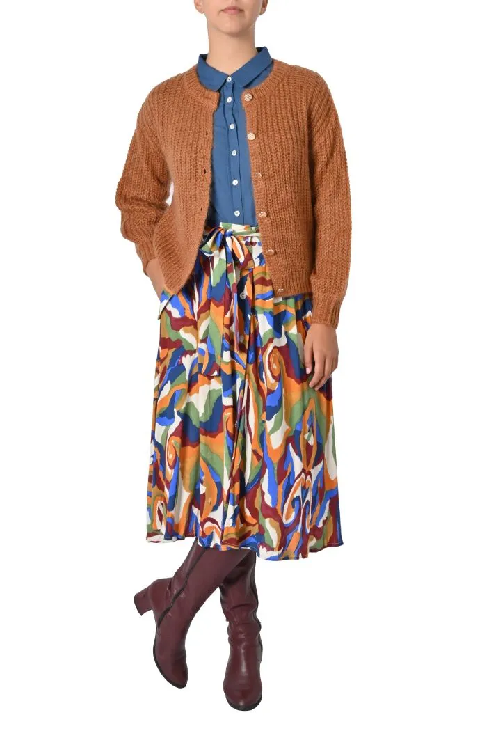 Cardigan Nais girocollo in mohair di Grace & Mila