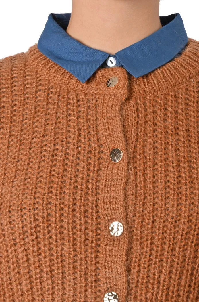 Cardigan Nais girocollo in mohair di Grace & Mila