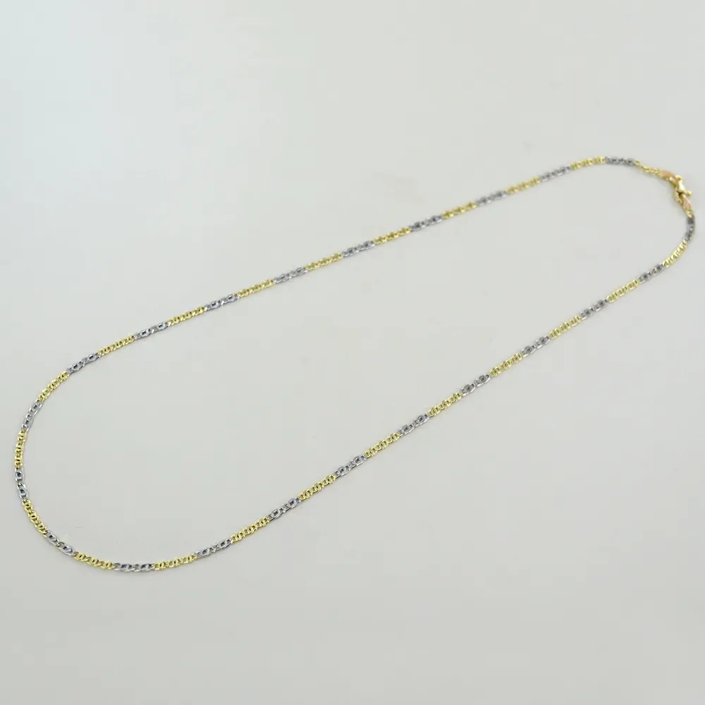 Catena da Uomo occhio di pernice 50cm in oro bicolore giallo e bianco 18kt
