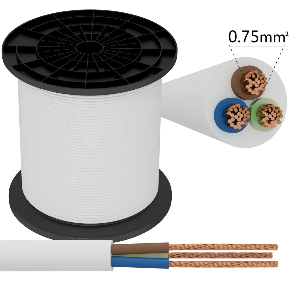 Cavo elettrico H05VV-F 3 x 0,75 mm2 matassa 150mt guaina bianca Aigostar