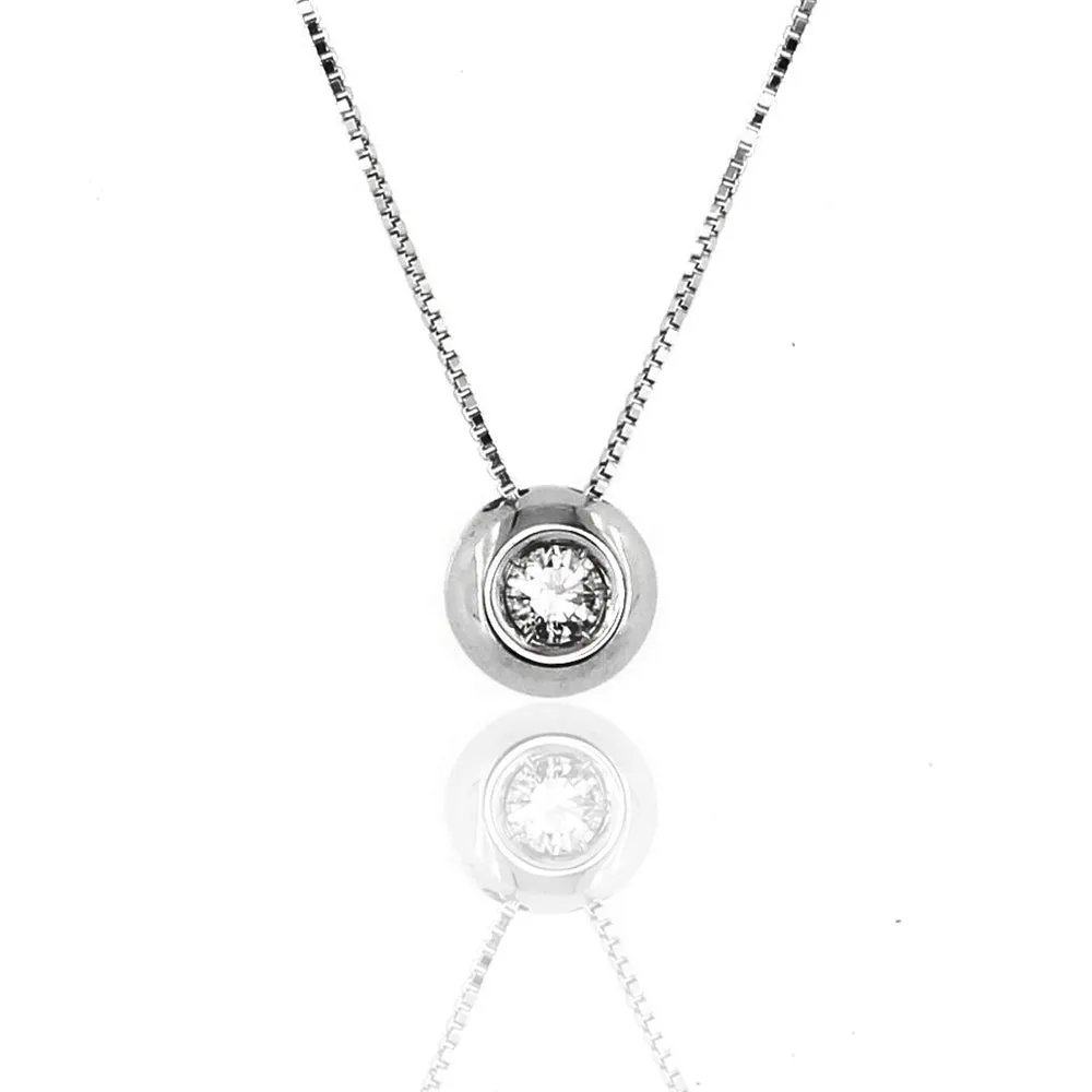 Collana Punto Luce Cipollina Oro Bianco con Diamante