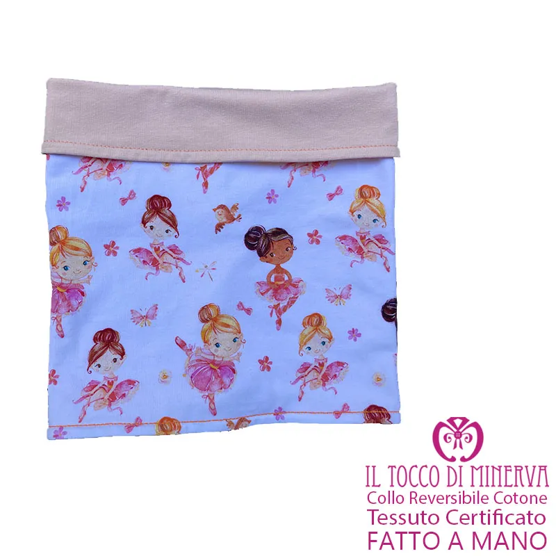 Collo da Bambina in Cotone Reversibile Certificato Ballerine - Fatto a Mano