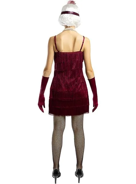 Costume Charleston anni 20 granata