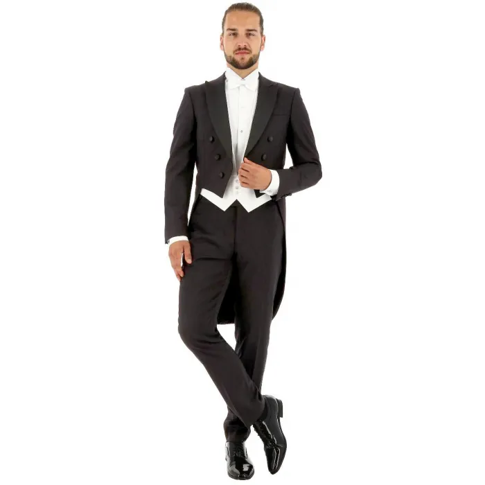 Costume con gonna in lana vergine Henk ter Horst 2 pezzi nero