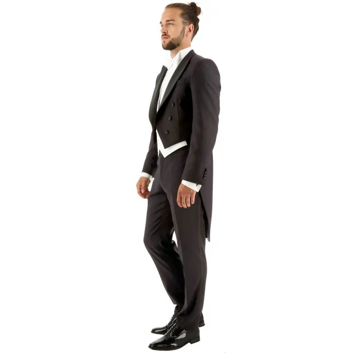 Costume con gonna in lana vergine Henk ter Horst 2 pezzi nero