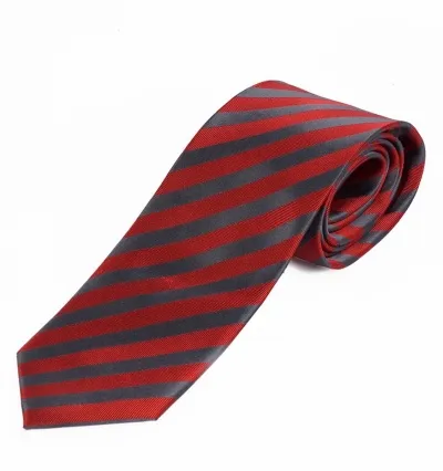 Cravatta business stretta a righe rosse grigio scuro