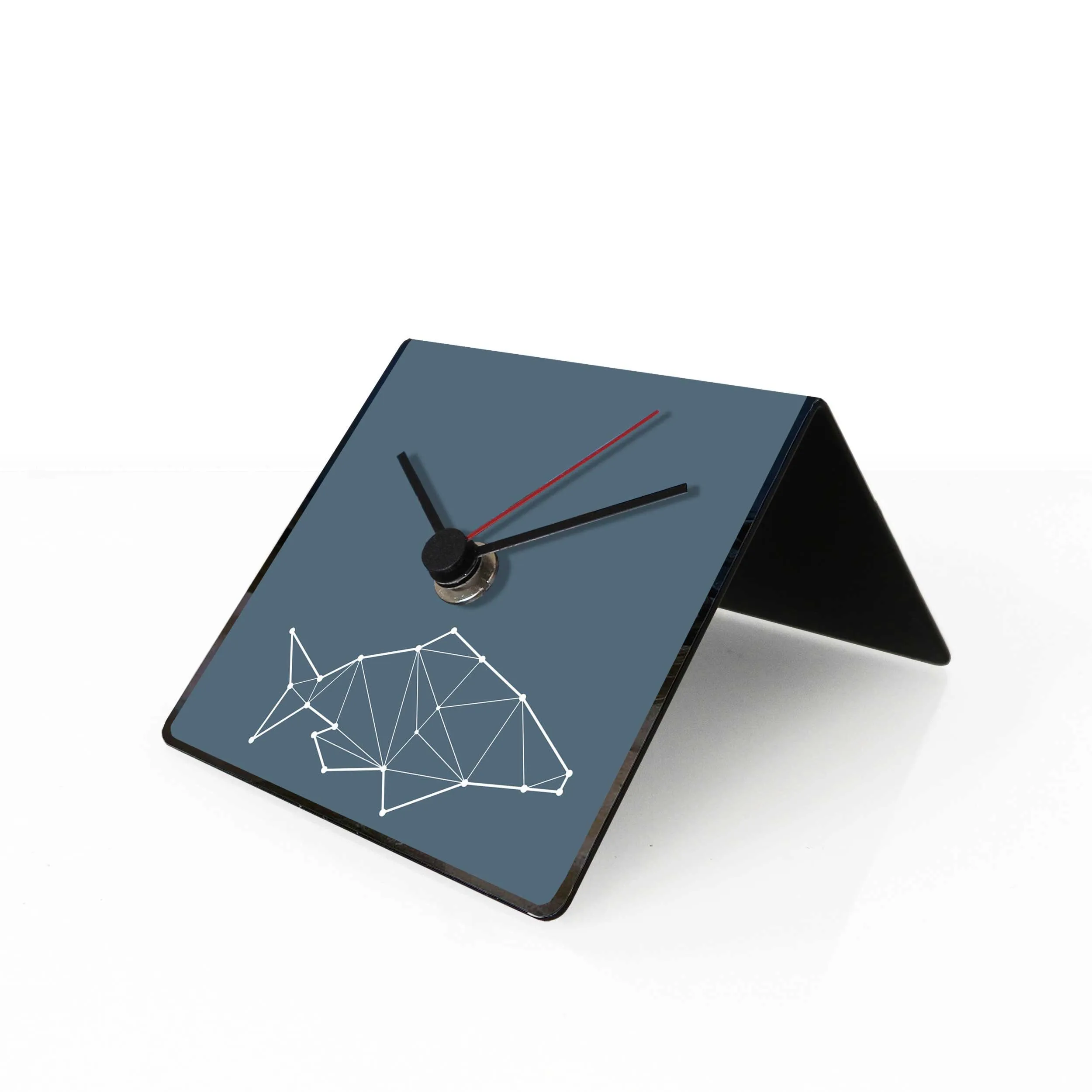 Design Object  Orologio da scrivania per casa o ufficio in metallo con dedica sul retro "PESCE" Totem Collection