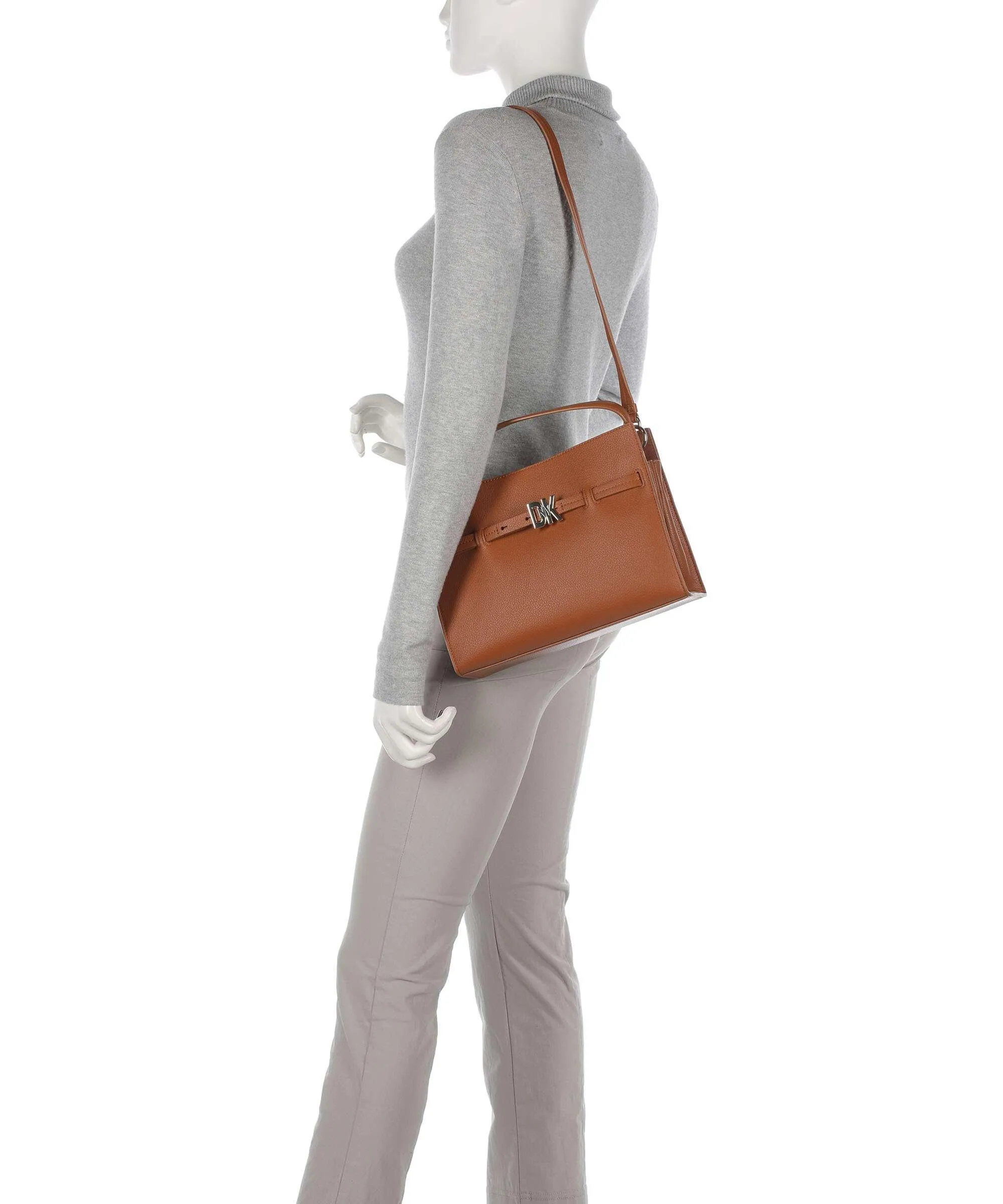 DKNY Bushwick Borsa a mano pelle di vacchetta grana cognac  