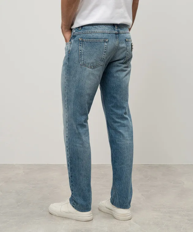 Dolce&Gabbana Jeans blu con logo metallico GYJCCDG8KY2