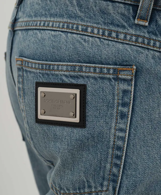 Dolce&Gabbana Jeans blu con logo metallico GYJCCDG8KY2